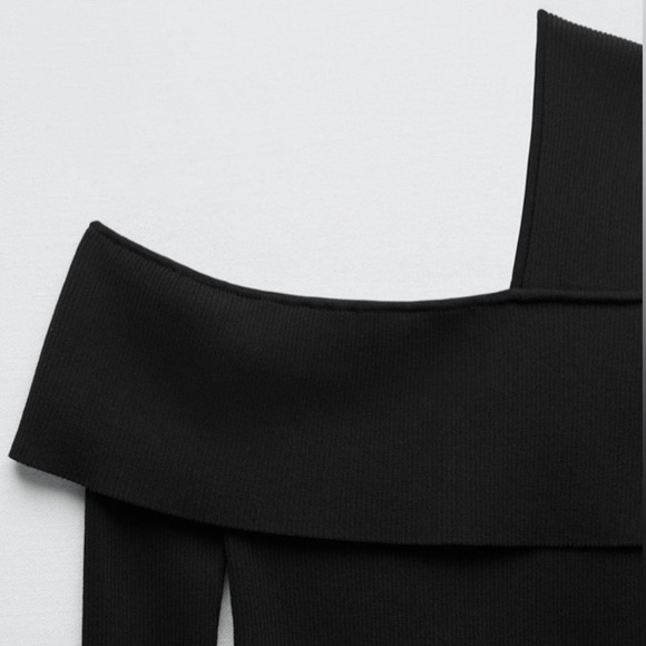 NWT Zara Cut Out Off-Shoulder Asymmetric Top Size L 2298/108 - Picture 11 of 11